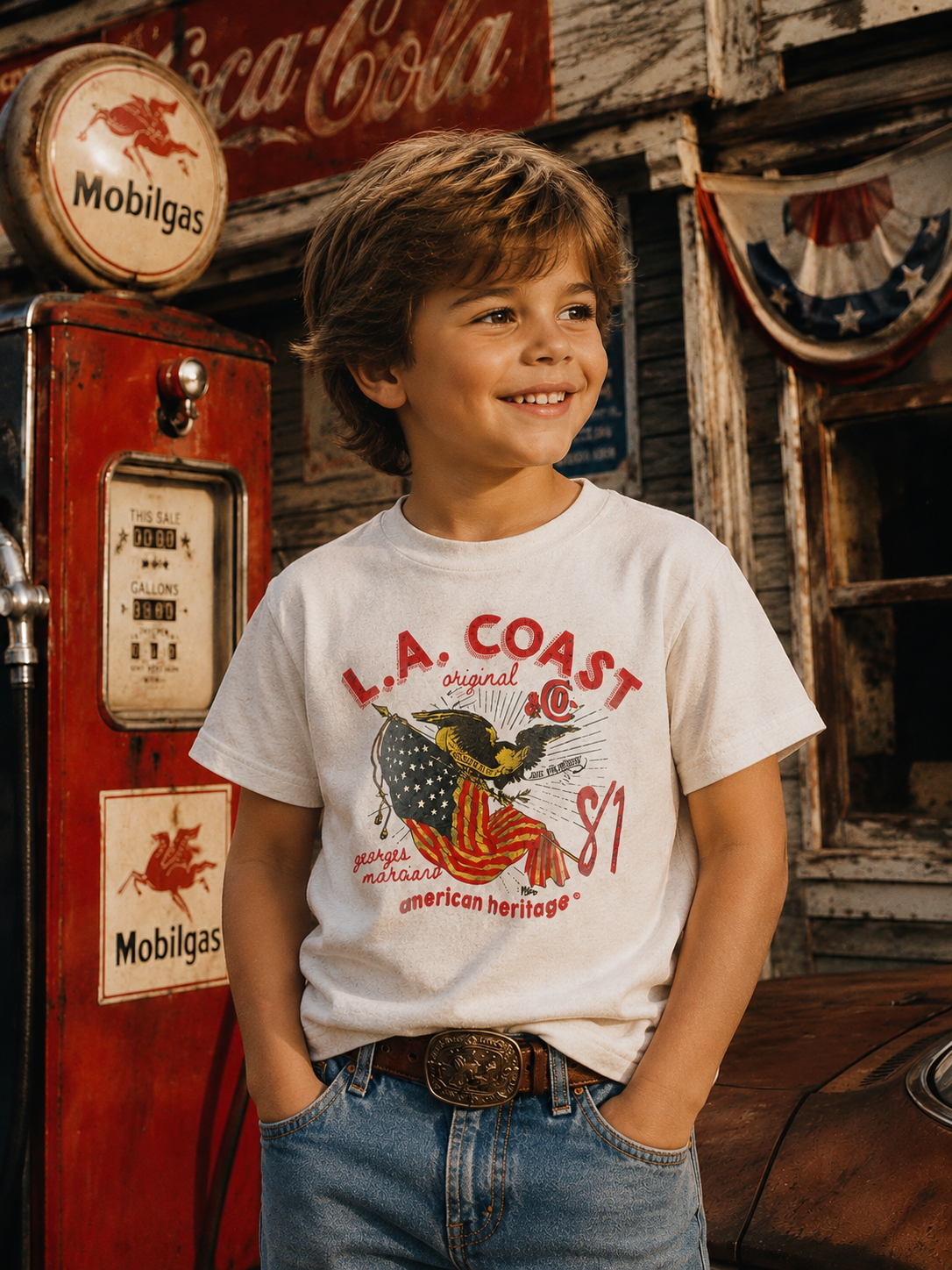 Georges Marciano Collection – L.A. Coast American Heritage Graphic T-Shirt | Boy Kids Category | Boutique LH Montréal