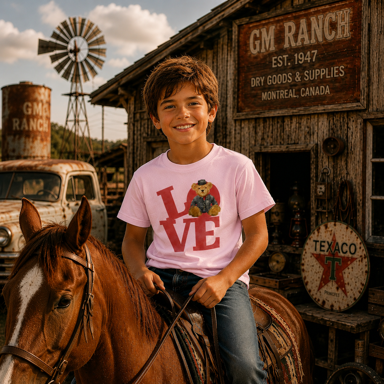 LOVE Teddy Cowboy Kids T-Shirt | Boutique LH Montréal