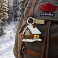 Canada Maple Syrup Cabin Faux Leather Keychain – Souvenir | Boutique LH Montréal