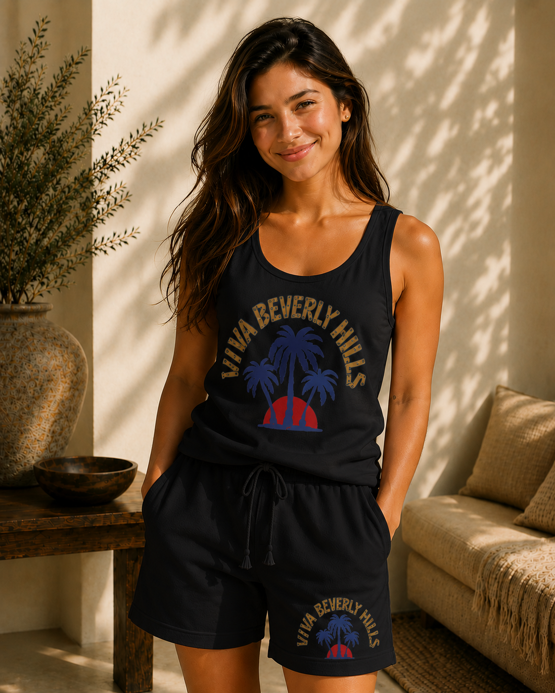 Viva Beverly Hills Tank Top & Shorts Set| Women Category | Boutique LH Montréal