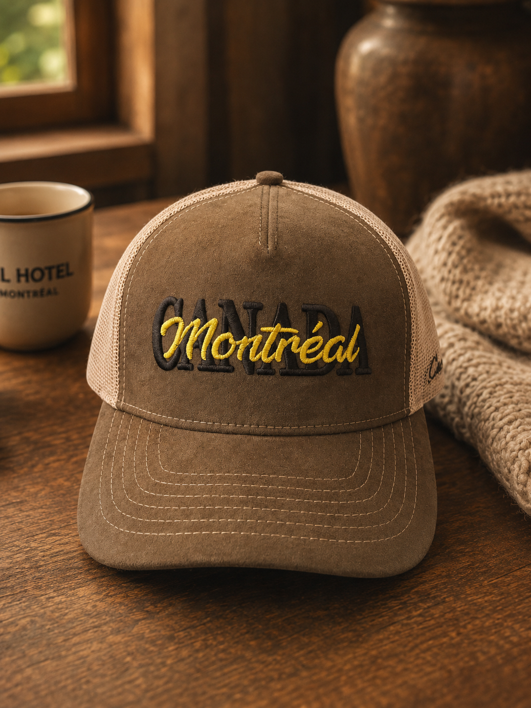 Canada Montréal Heritage Trucker Cap – Brown | Boutique LH Montréal