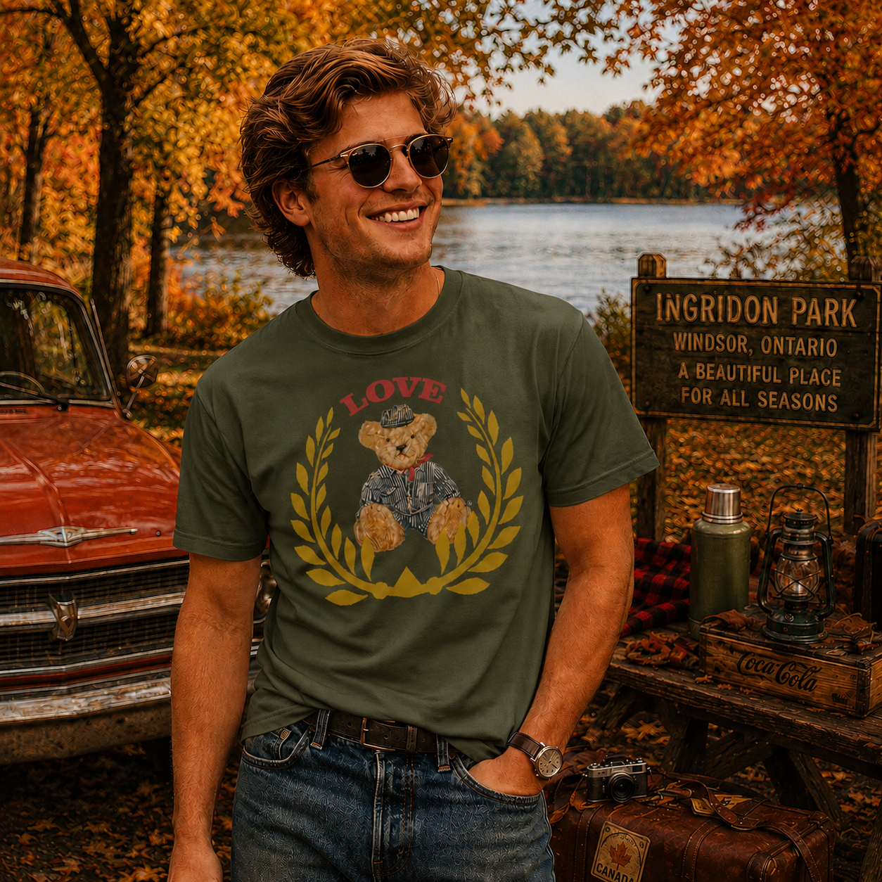 Emma Unisex T-Shirt – LOVE Crest Bear White | Boutique LH Montréal