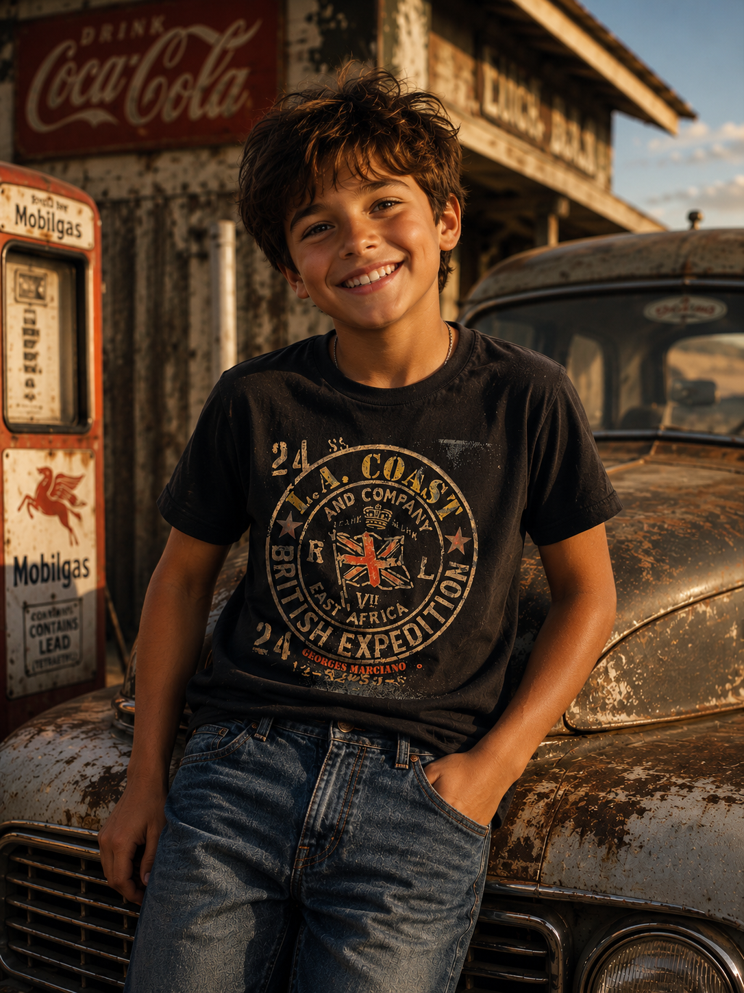 Georges Marciano Collection – British Expedition Graphic T-Shirt | Boy Kids Category | Boutique LH Montréal