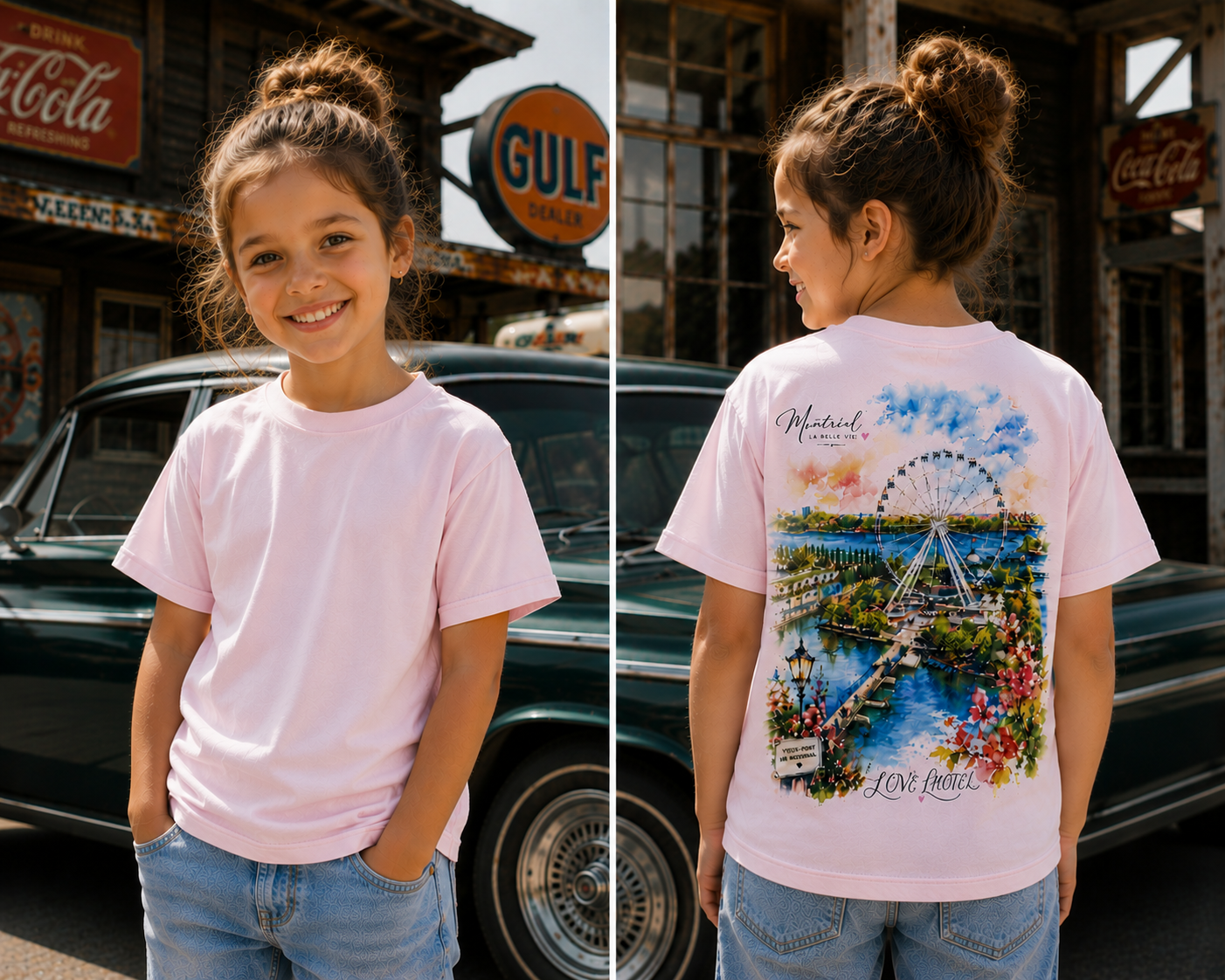 Montréal Ferris Wheel Watercolor Graphic T-Shirt – Kids | Boutique LH Montréal