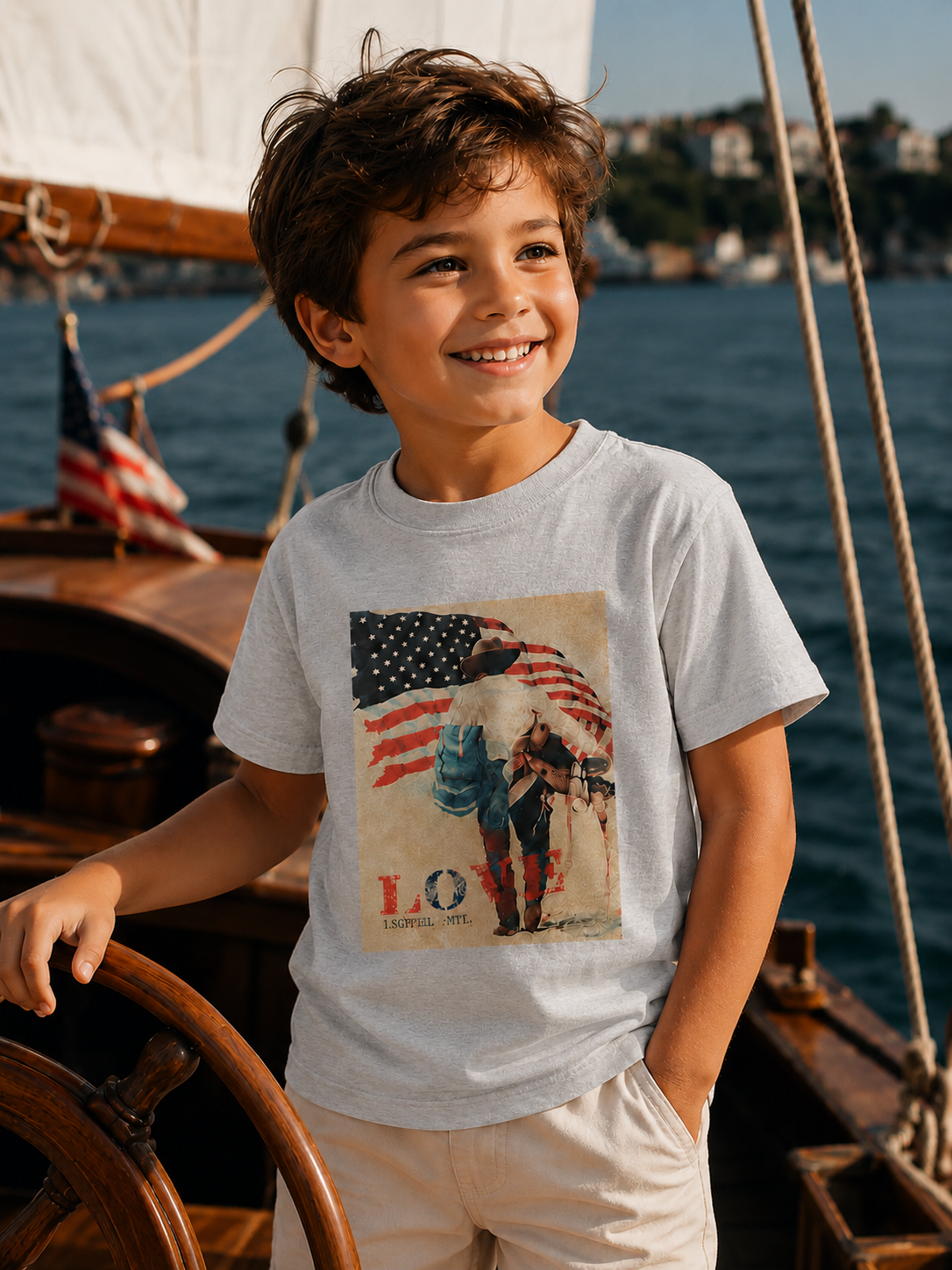 Kids Americana Cowboy Graphic T-Shirt | Boy Kids Category | Boutique LH Montréal