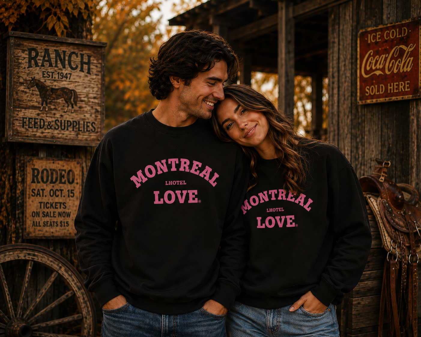 Montréal Love Crewneck Sweatshirt - Pink Logo | Unisex | Boutique LH