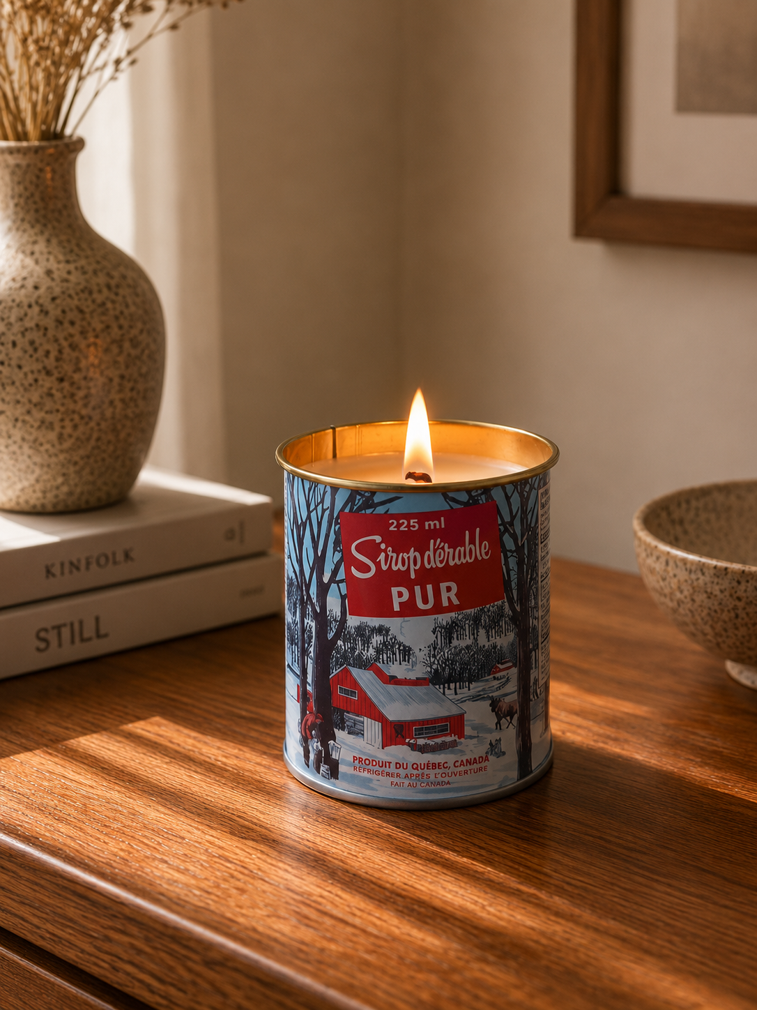 Maple Syrup Small Candle – Wood Wick Canadian Souvenir | Boutique LH Montréal