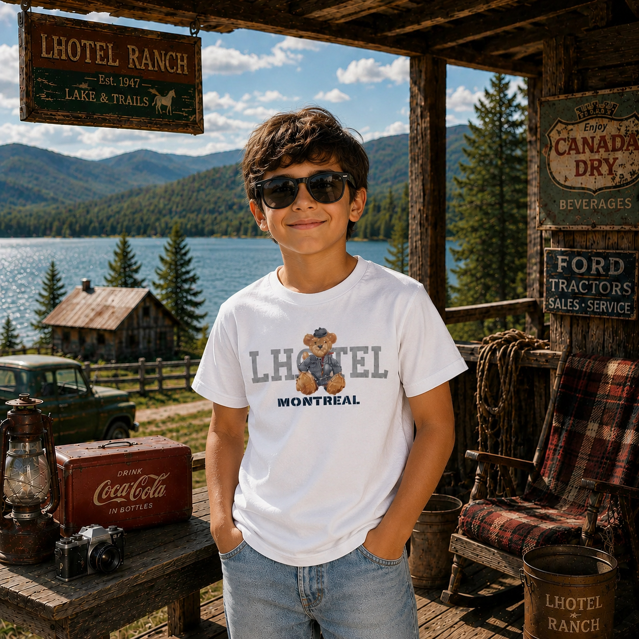 Kids T-Shirt – LHOTEL Montréal Teddy Bear | Boutique LH Montréal