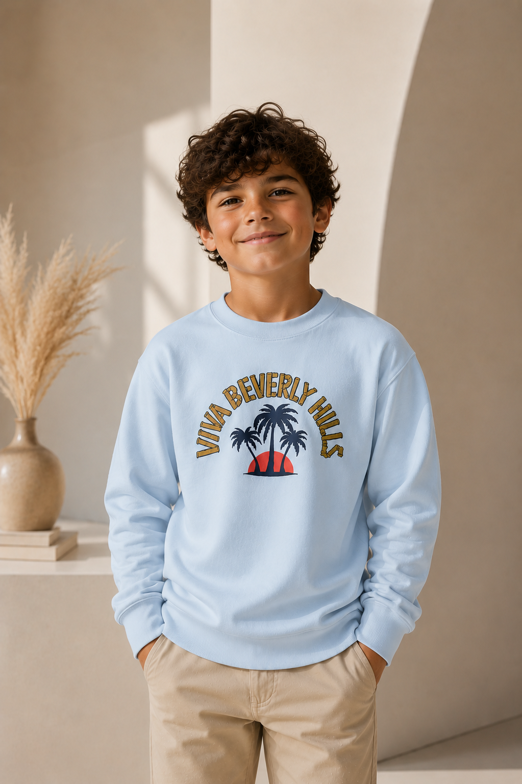 Viva Beverly Hills Palm Sunset Graphic Crewneck Sweatshirt  Category | Boy Kids Category | Boutique LH Montréal