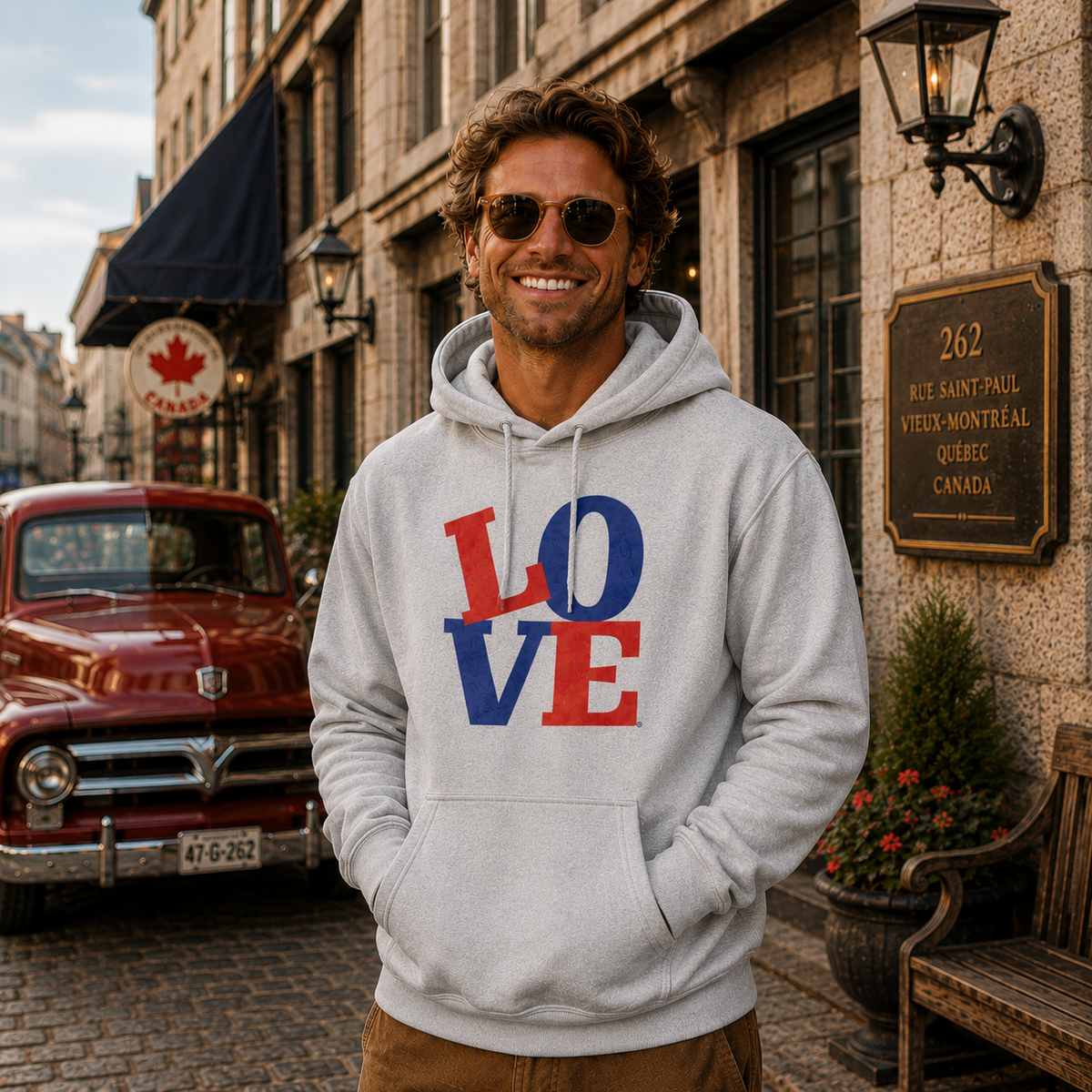 Zoe Unisex Hoodie – Bold LOVE Typography | Boutique LH Montréal