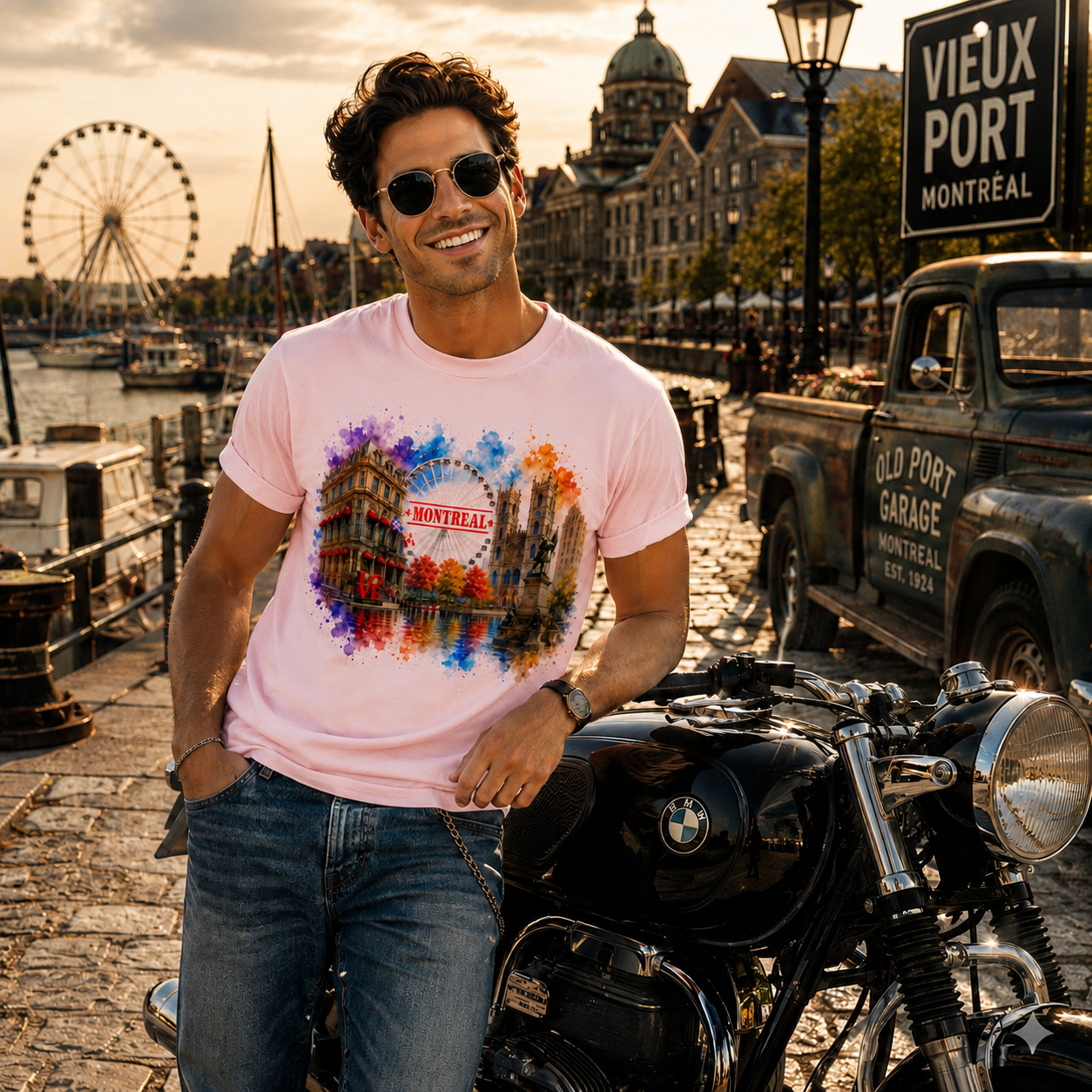 Montréal Aquarelle T-Shirt – Cityscape Art Souvenir | Boutique LH Montréal