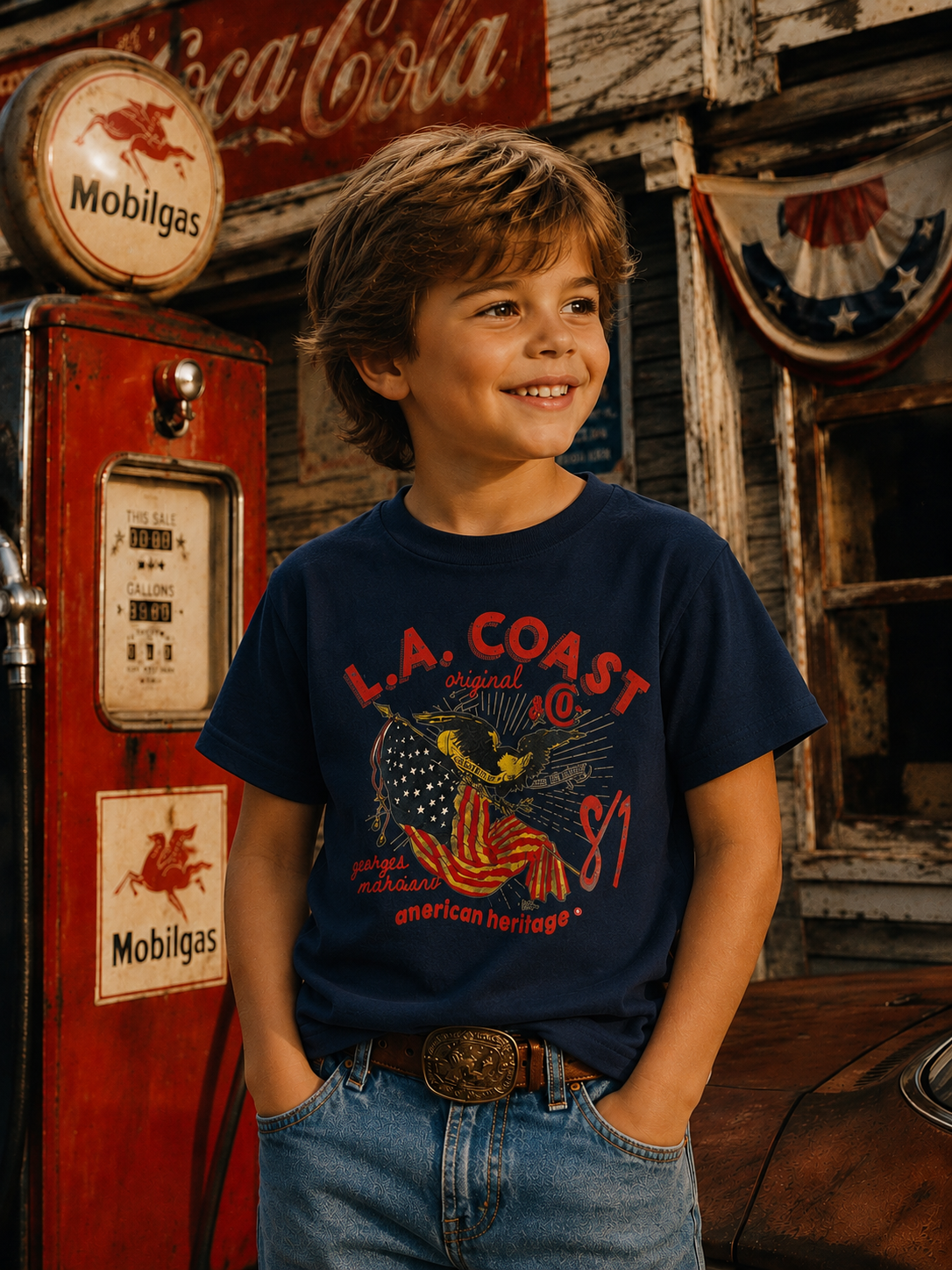 Georges Marciano Collection – L.A. Coast American Heritage Graphic T-Shirt | Boy Kids Category | Boutique LH Montréal