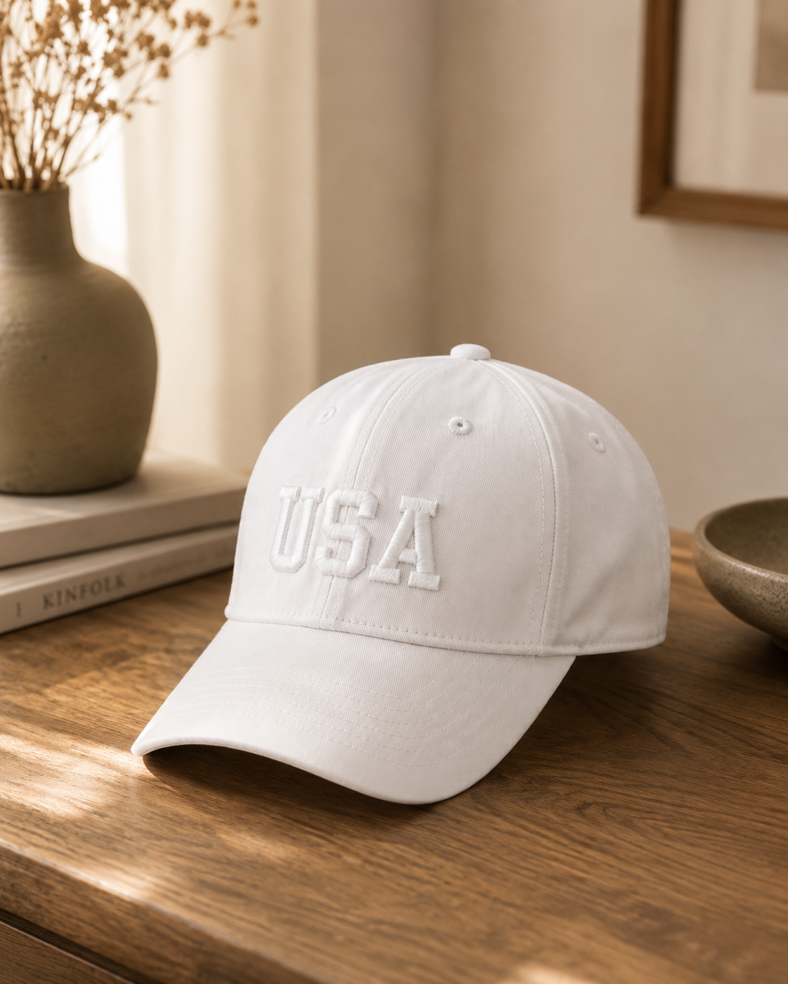 USA Classic Embroidered Baseball Cap – White | Boutique LH Montréal