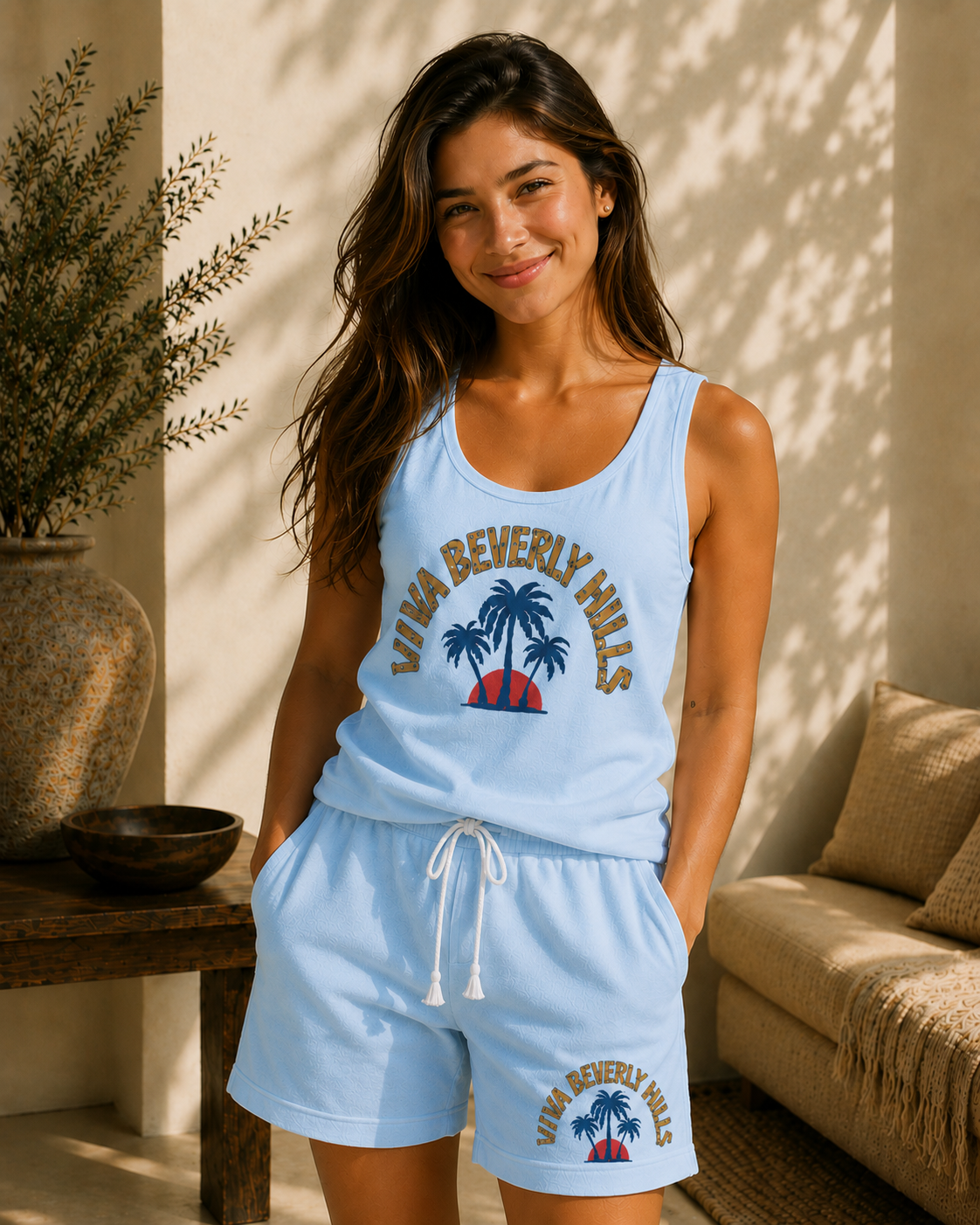 Viva Beverly Hills Tank Top & Shorts Set| Women Category | Boutique LH Montréal