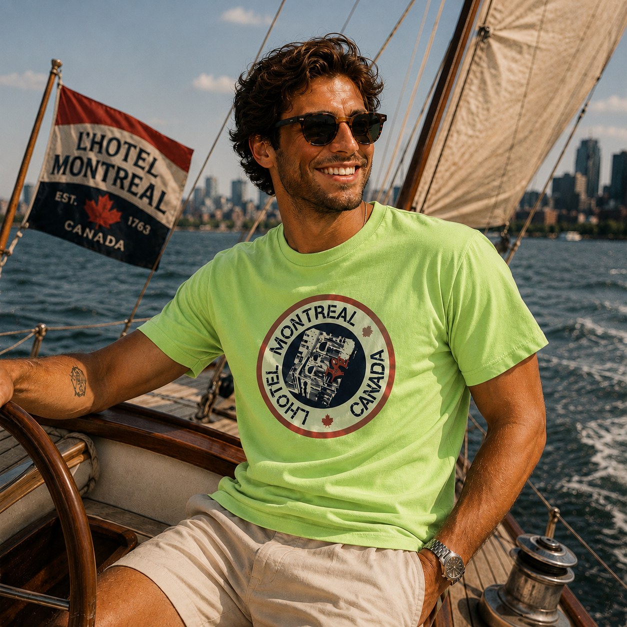 Hotel Montréal Heritage Badge T-Shirt| Boutique LH Montréal