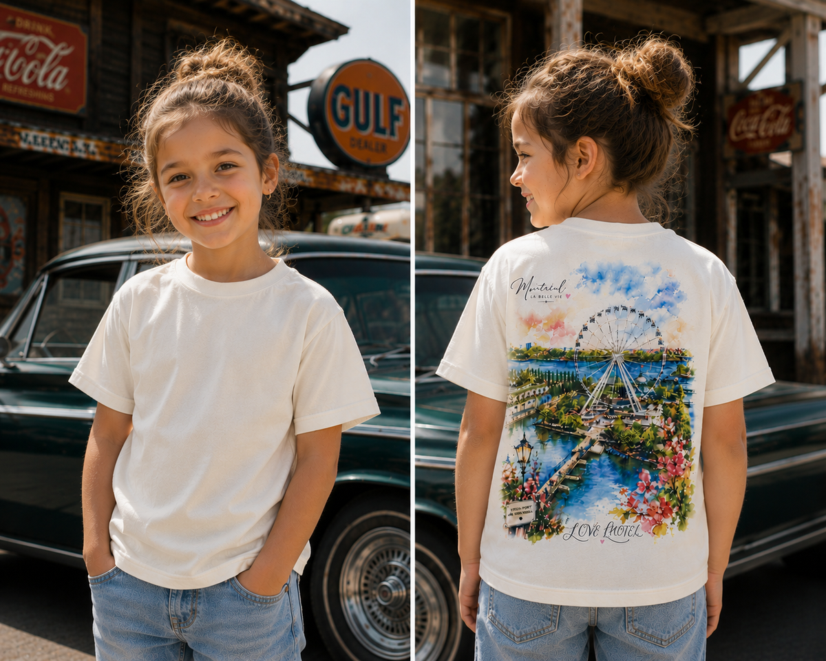 Montréal Ferris Wheel Watercolor Graphic T-Shirt – Kids | Boutique LH Montréal