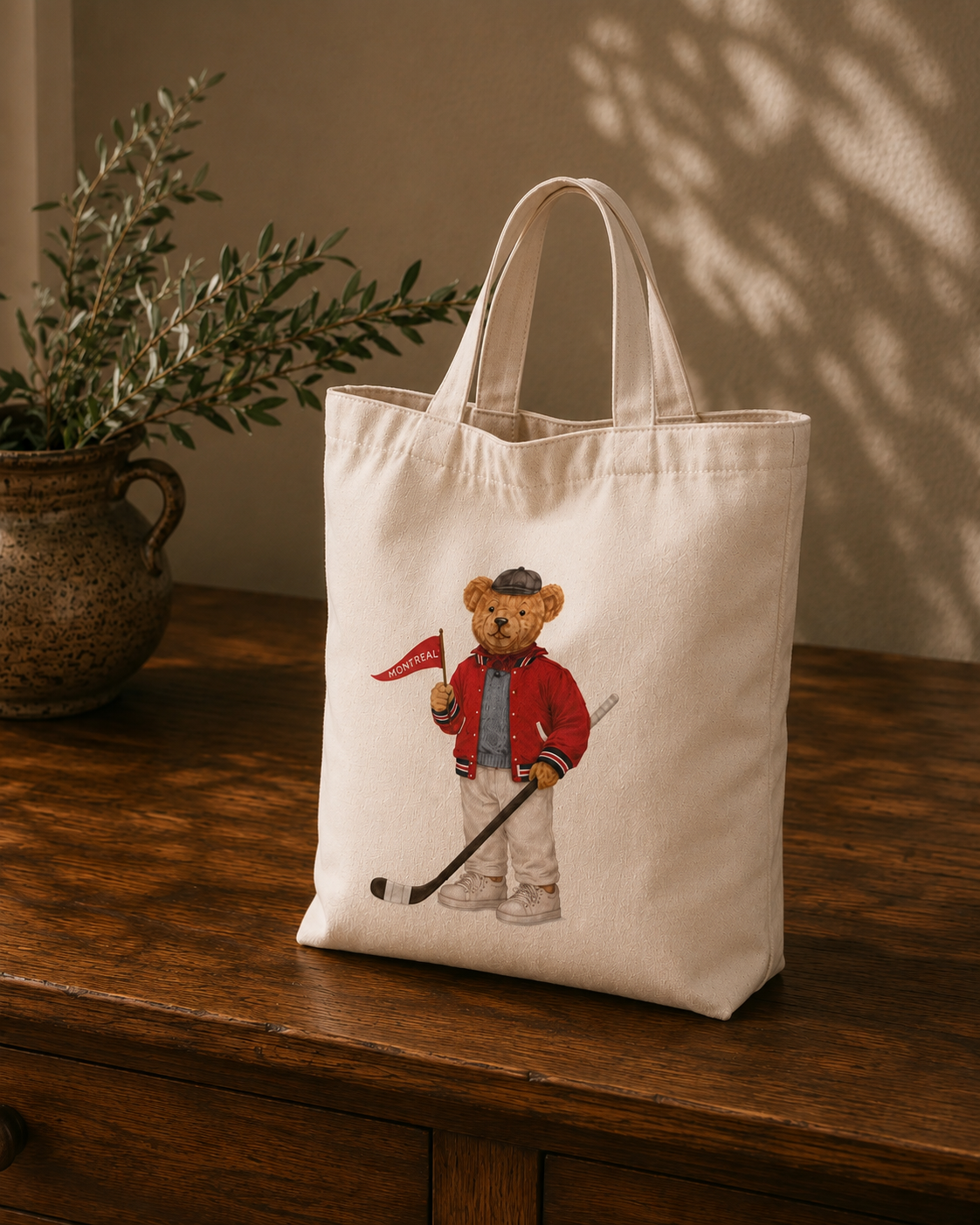 Montreal Teddy Hockey Tote Bag | Boutique LH Montréal