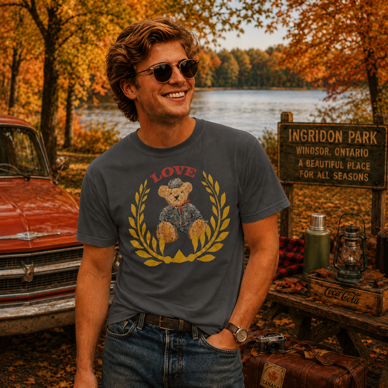 Emma Unisex T-Shirt – LOVE Crest Bear White | Boutique LH Montréal