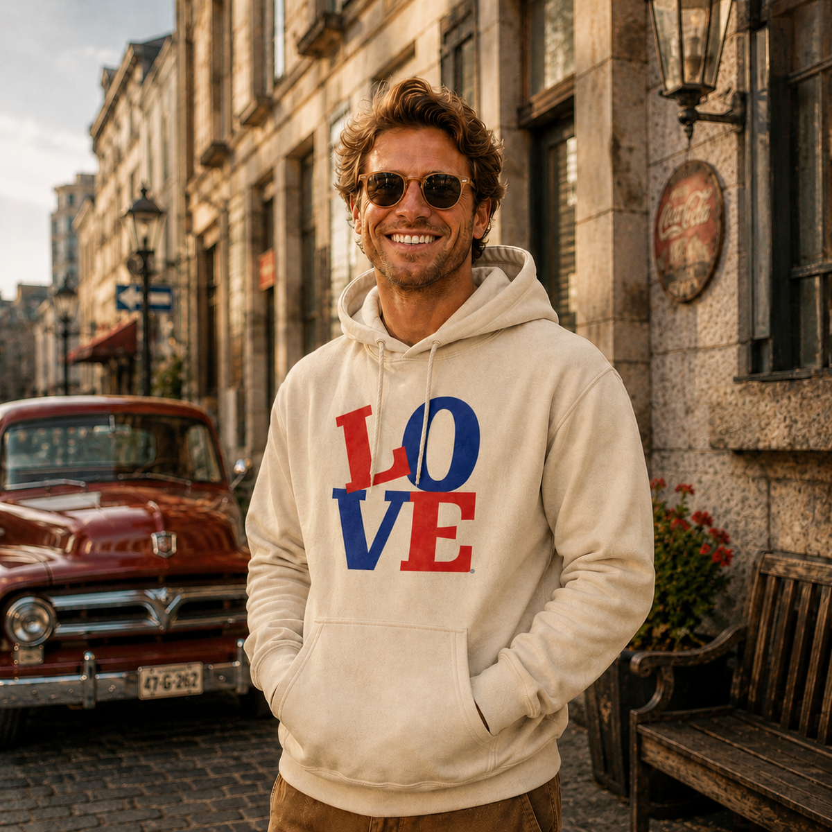 Zoe Unisex Hoodie – Bold LOVE Typography | Boutique LH Montréal
