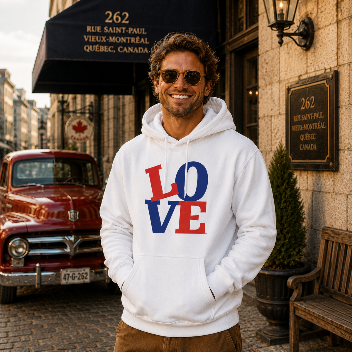 Zoe Unisex Hoodie – Bold LOVE Typography | Boutique LH Montréal