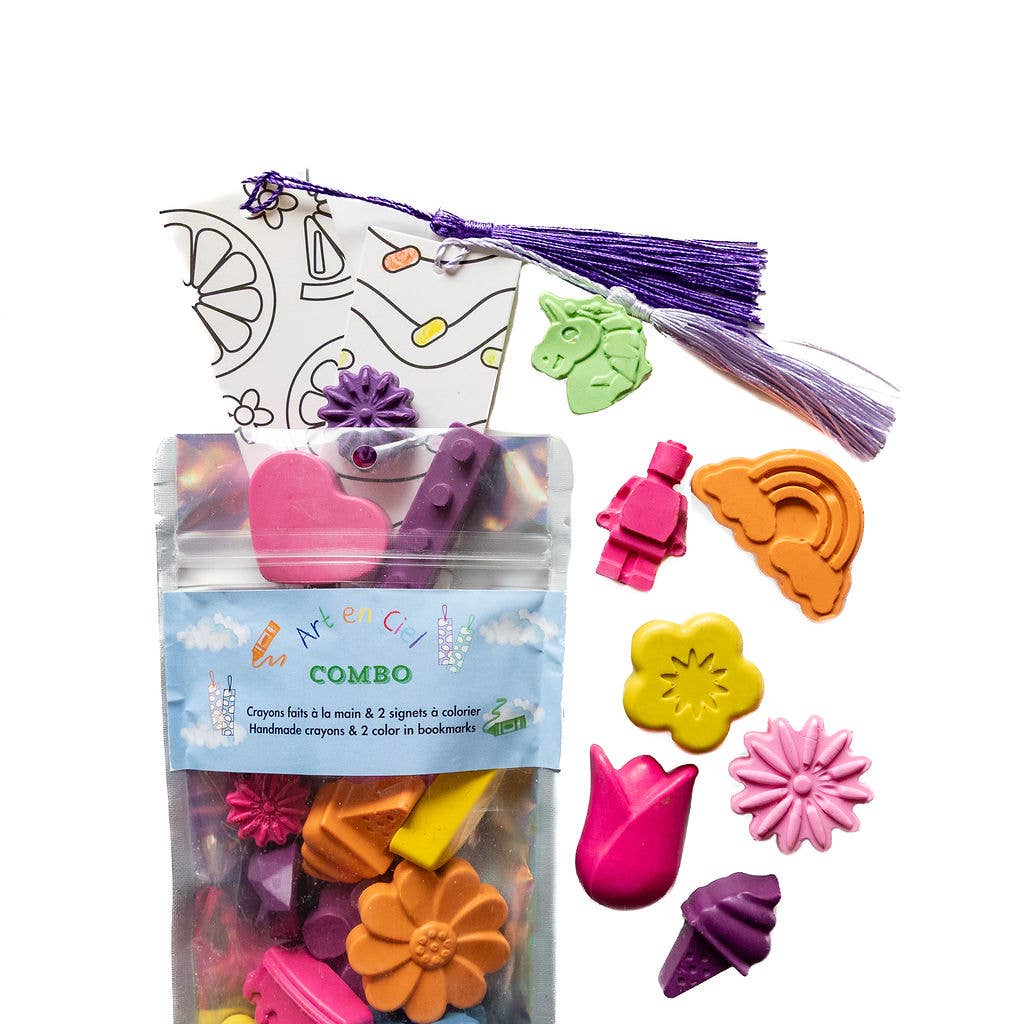 COMBO: Color Your Own BOOKMARKS &amp; Assorted CRAYONS