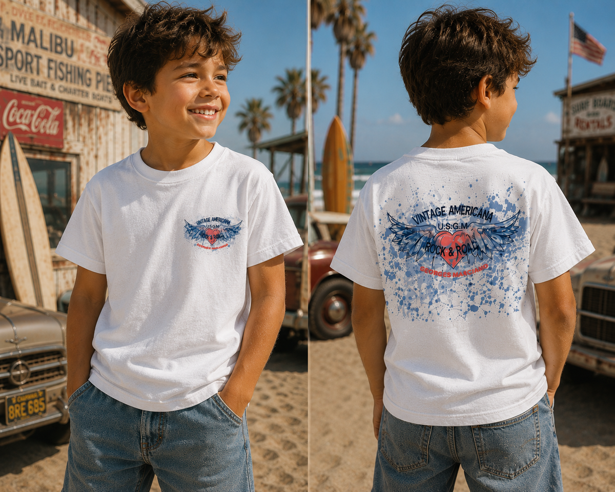 Vintage Americana Wings Graphic T-Shirt | Boy Kids Category | Boutique LH Montréal