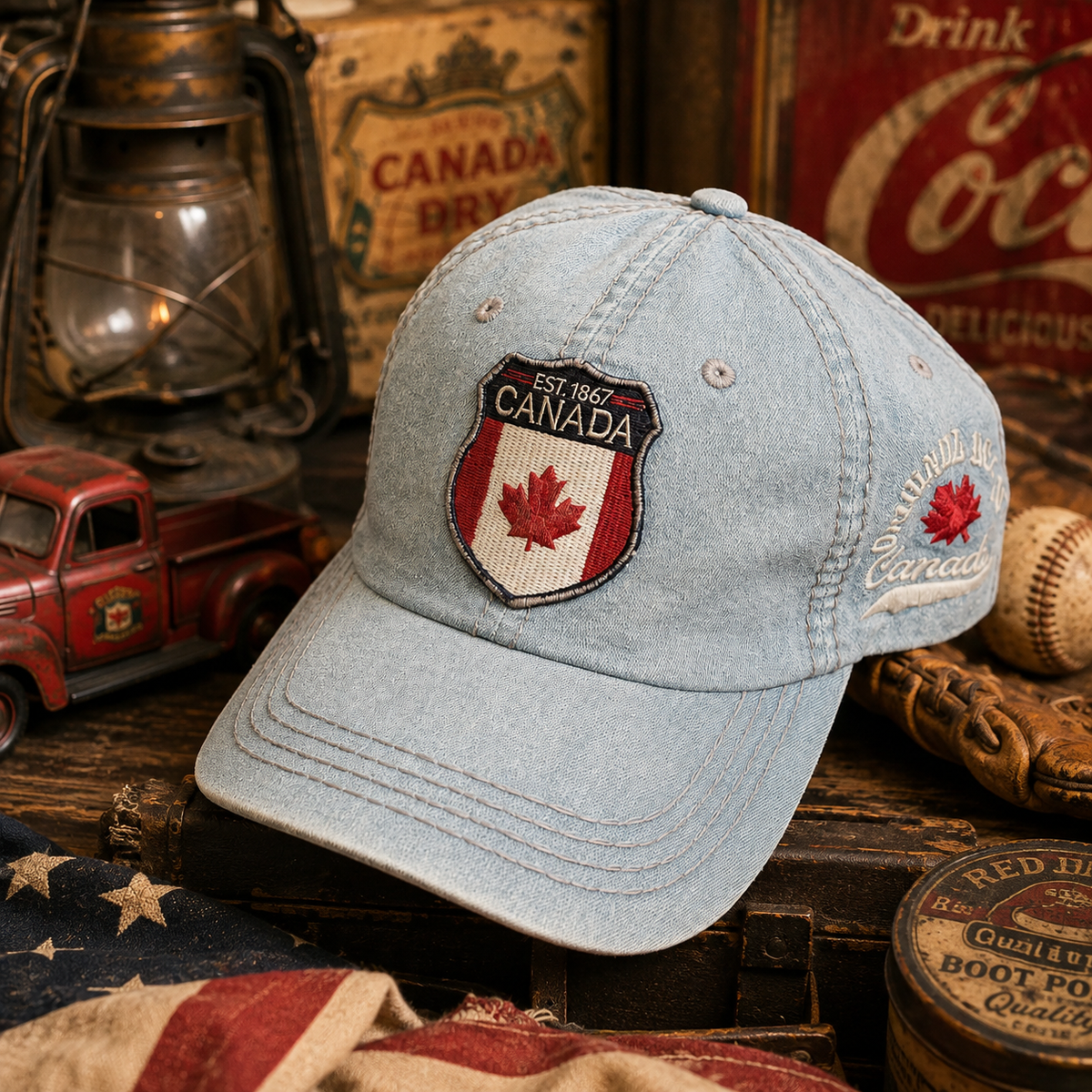 Canada Heritage Crest Cap – Washed Grey | Boutique LH Montréal