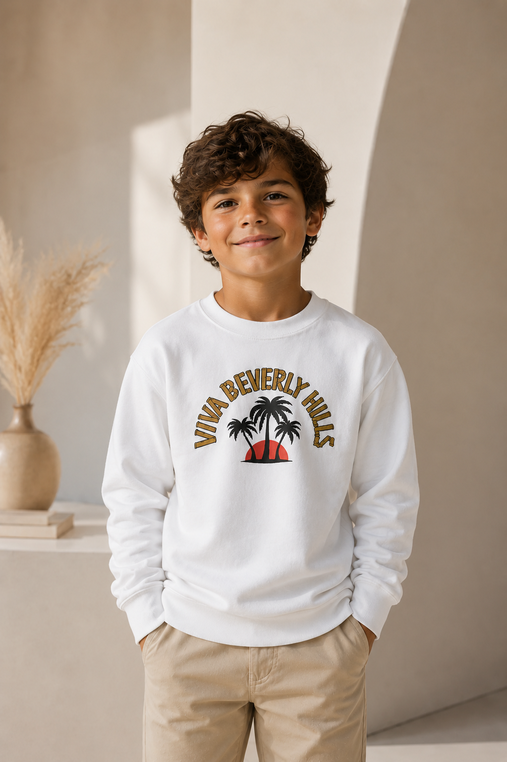 Viva Beverly Hills Palm Sunset Graphic Crewneck Sweatshirt  Category | Boy Kids Category | Boutique LH Montréal