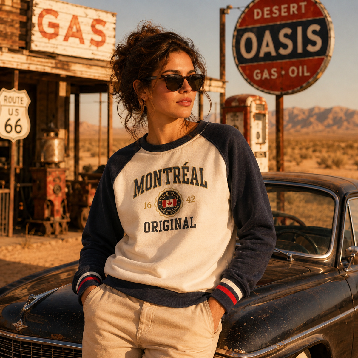 Montréal Original Heritage Crewneck Sweatshirt | Navy & Off-White