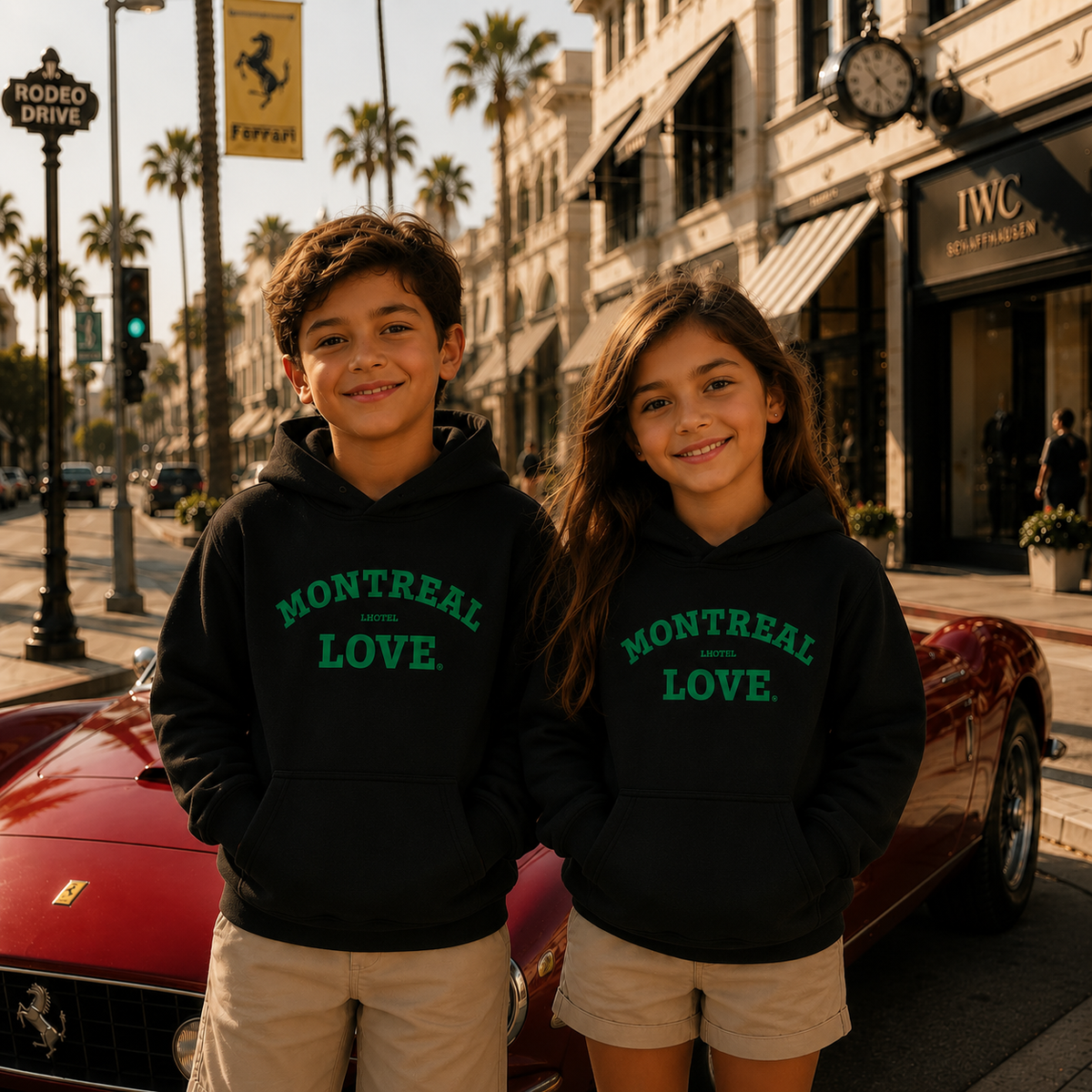Montreal Love Black Graphic Hoodie | Kids Category | Boutique LH Montréal