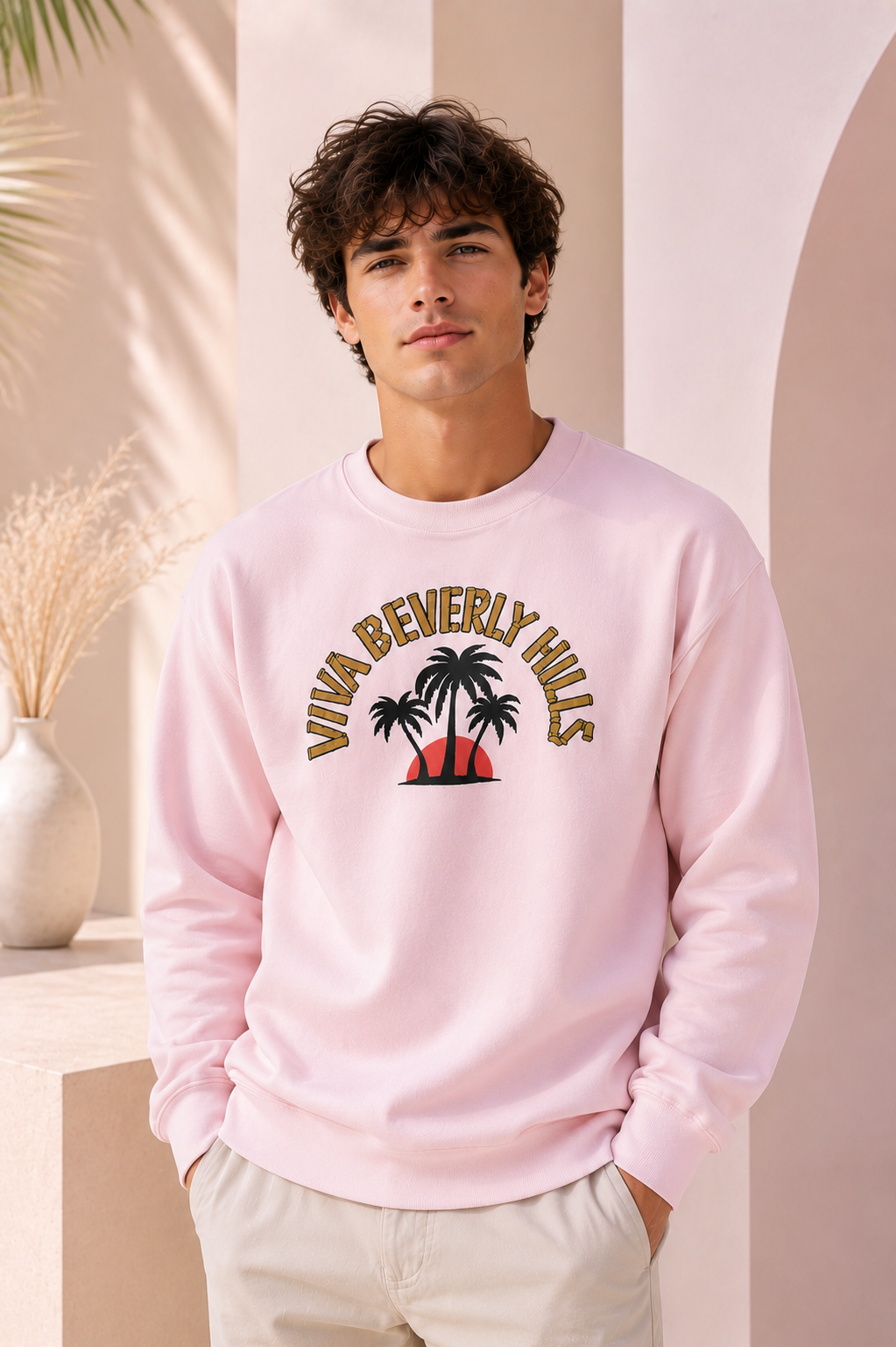 Viva Beverly Hills Palm Sunset Graphic Crewneck Sweatshirt | Men Category | Boutique LH Montréal
