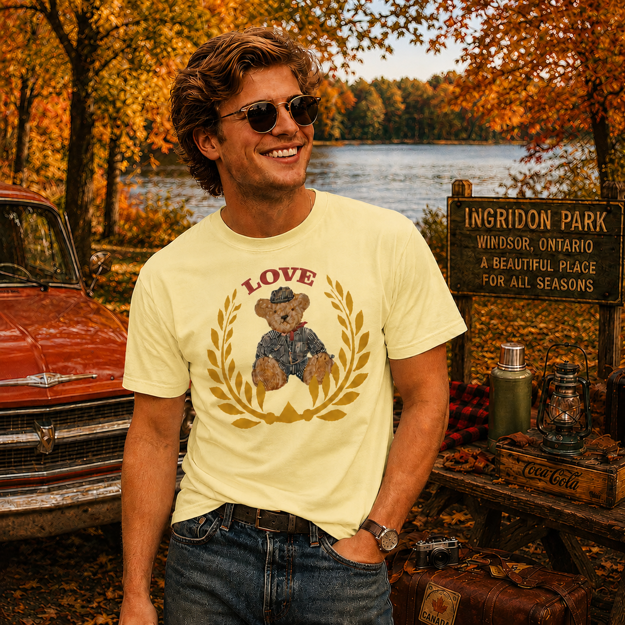 Emma Unisex T-Shirt – LOVE Crest Bear White | Boutique LH Montréal