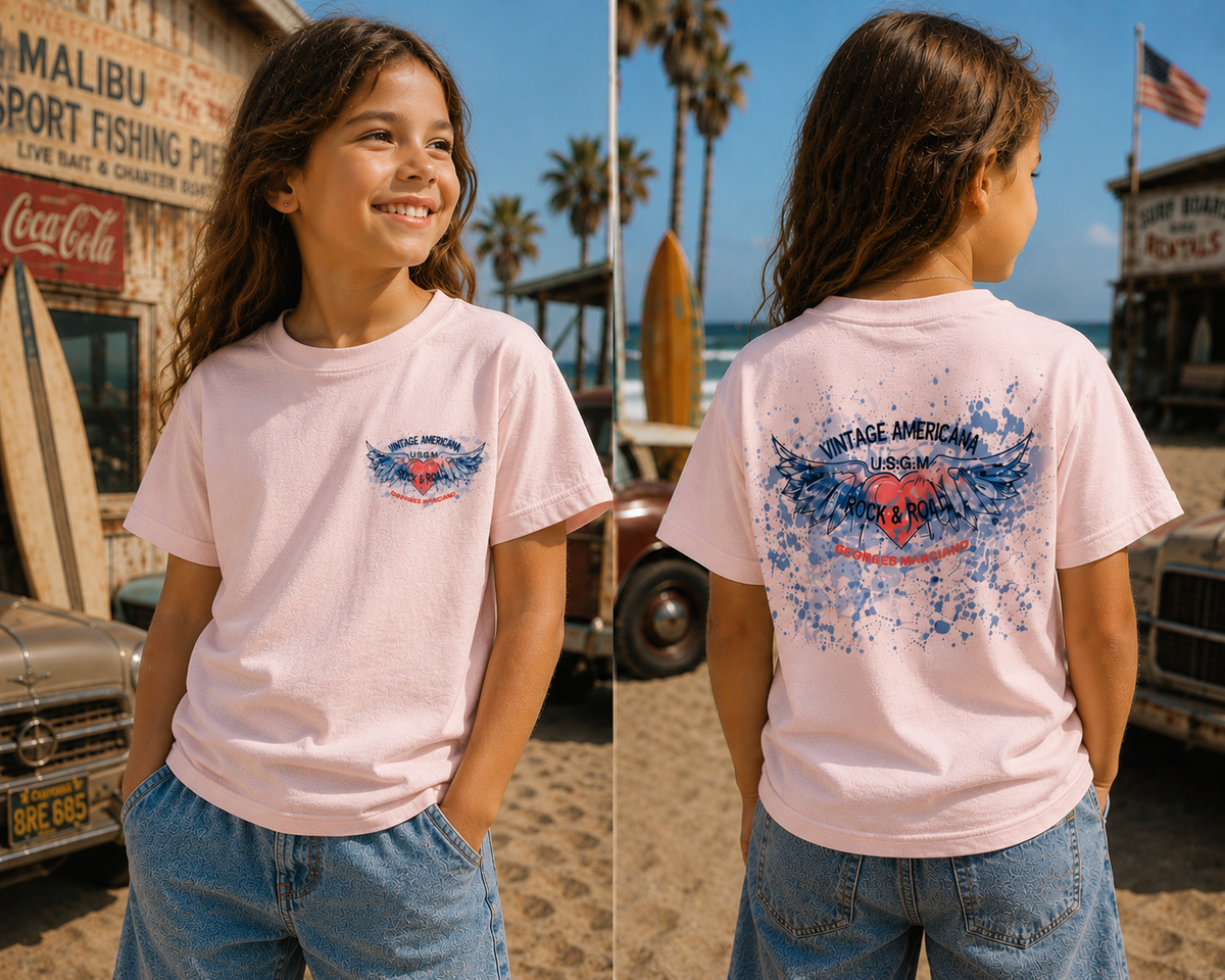 Vintage Americana Wings Graphic T-Shirt | Girl Kids Category | Boutique LH Montréal