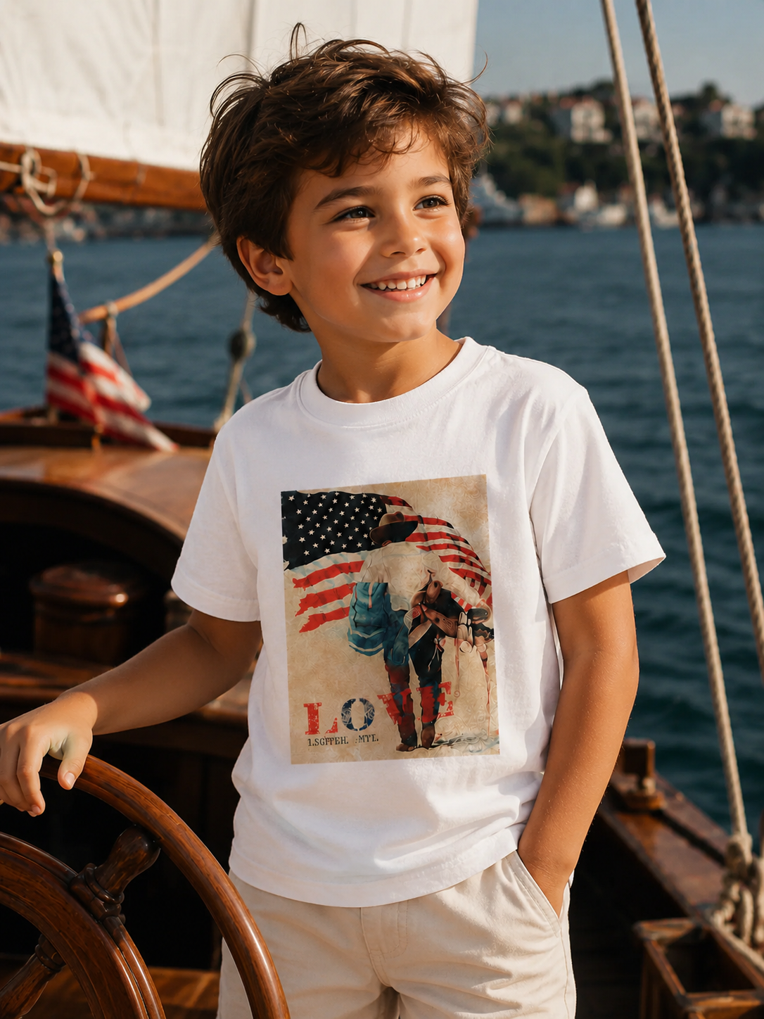 Kids Americana Cowboy Graphic T-Shirt | Boy Kids Category | Boutique LH Montréal