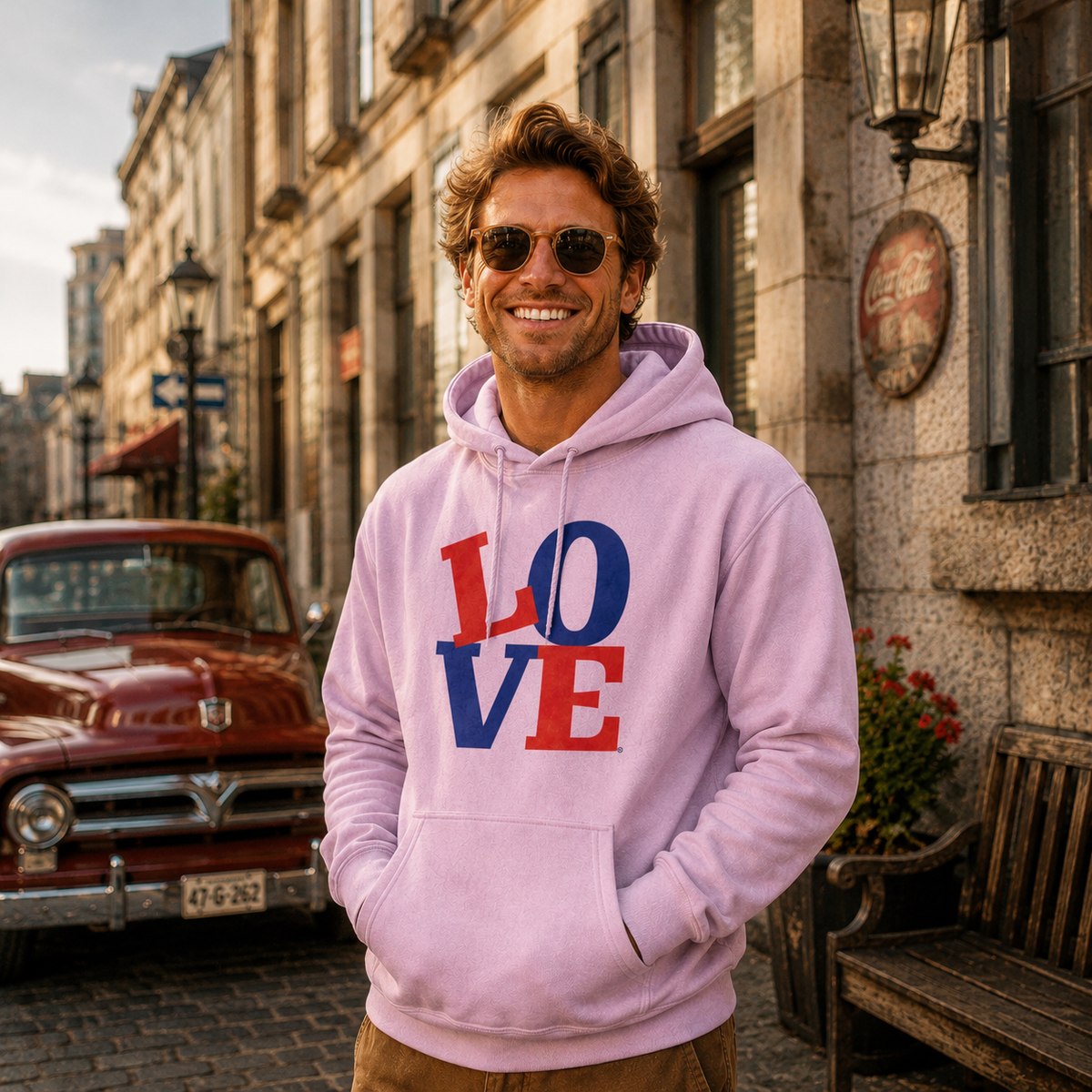 Zoe Unisex Hoodie – Bold LOVE Typography | Boutique LH Montréal