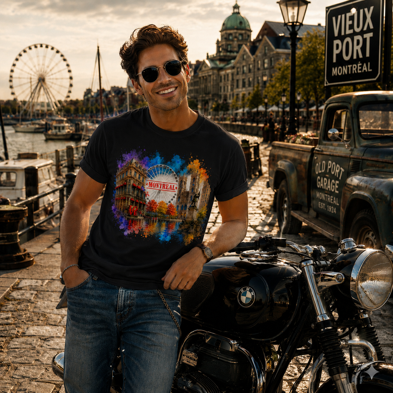 Montréal Aquarelle T-Shirt – Cityscape Art Souvenir | Boutique LH Montréal