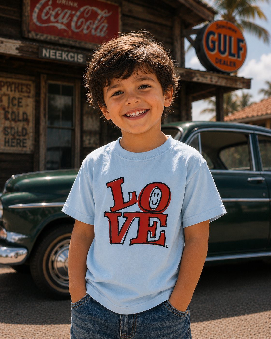 LOVE Smiley Graphic T-Shirt | Kids | Boutique LH Montréal