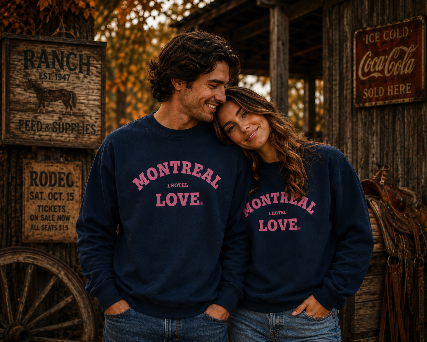Montréal Love Crewneck Sweatshirt - Pink Logo | Unisex | Boutique LH