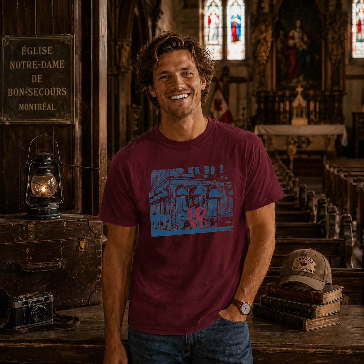 Chloe Unisex T-Shirt – Old Montréal Architecture Yellow | Boutique LH Montréal