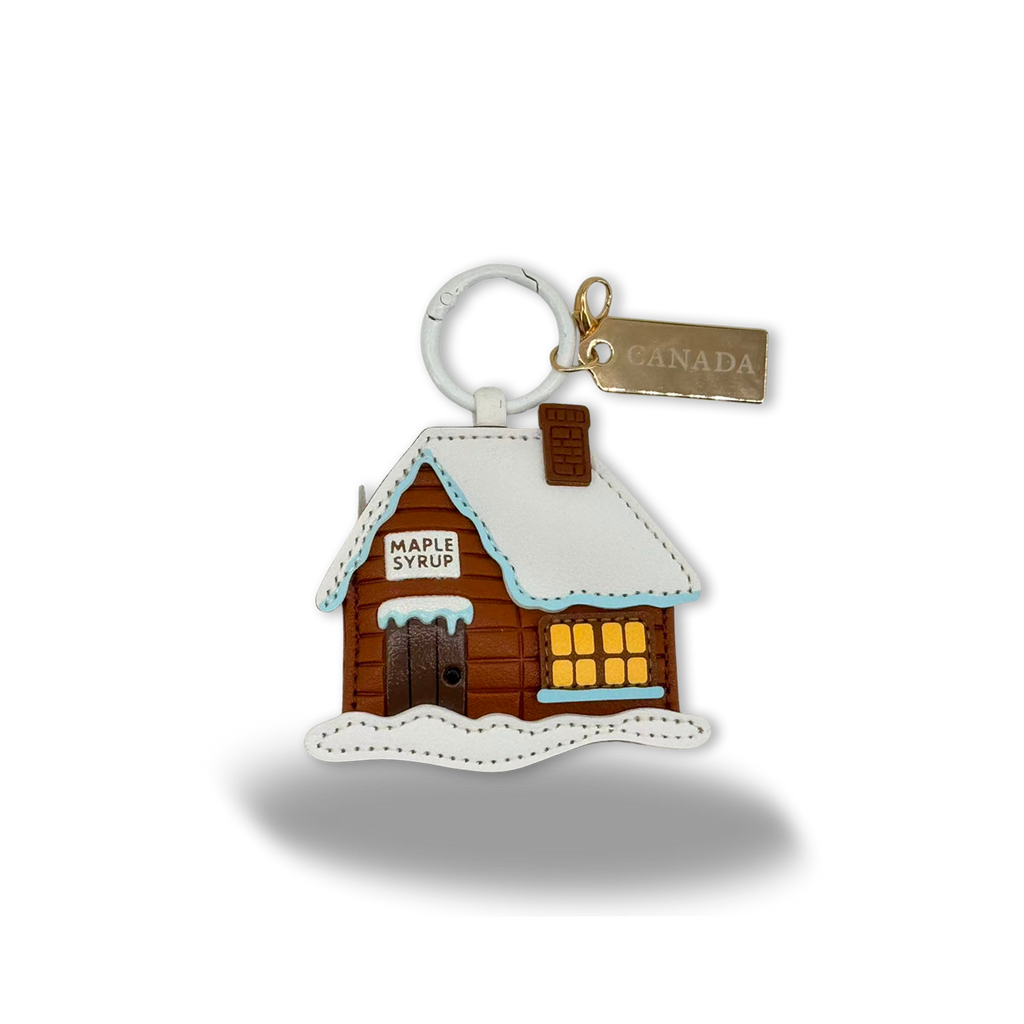 Canada Maple Syrup Cabin Faux Leather Keychain – Souvenir | Boutique LH Montréal
