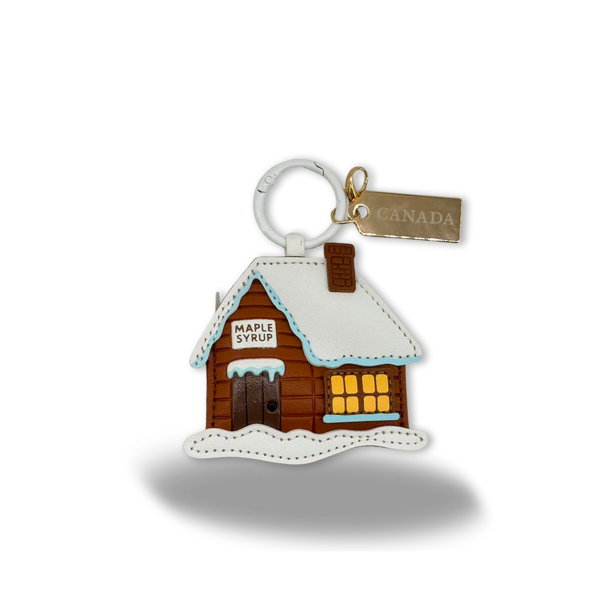 Canada Maple Syrup Cabin Faux Leather Keychain – Souvenir | Boutique LH Montréal