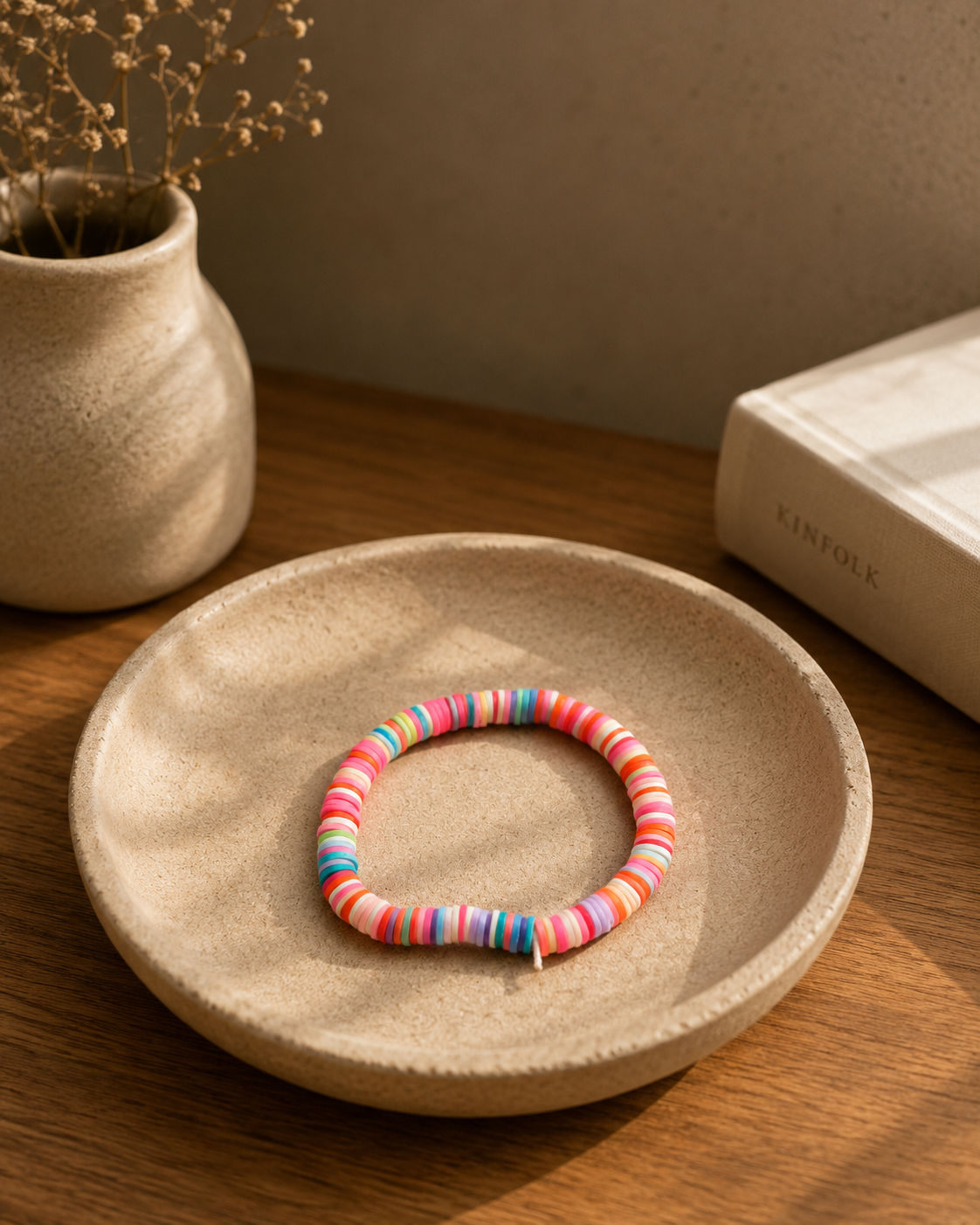 Stretch Rainbow Disc Bead Bracelet | Boutique LH Montréal