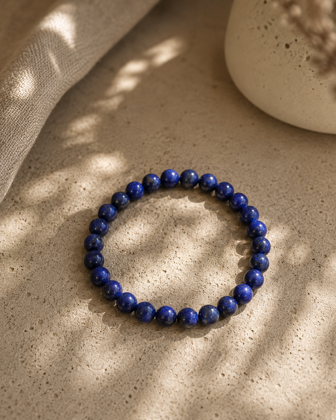 Natural Lapis Lazuli Beaded Bracelet | Boutique LH Montréal