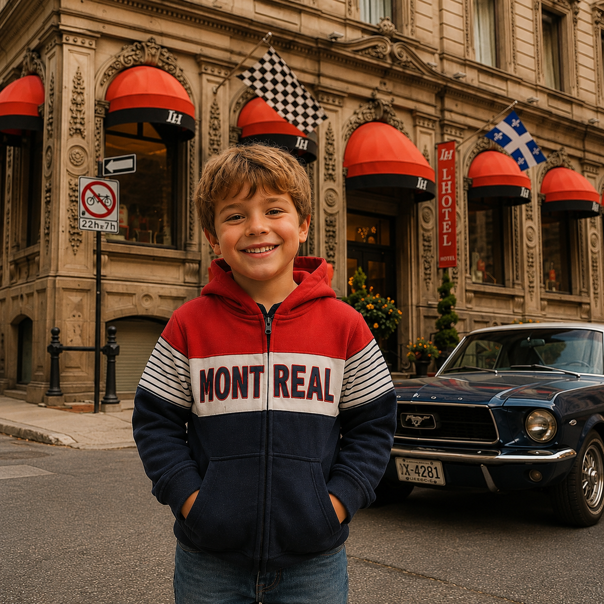Montréal Kids Zip Hoodie | Boutique LH Montréal