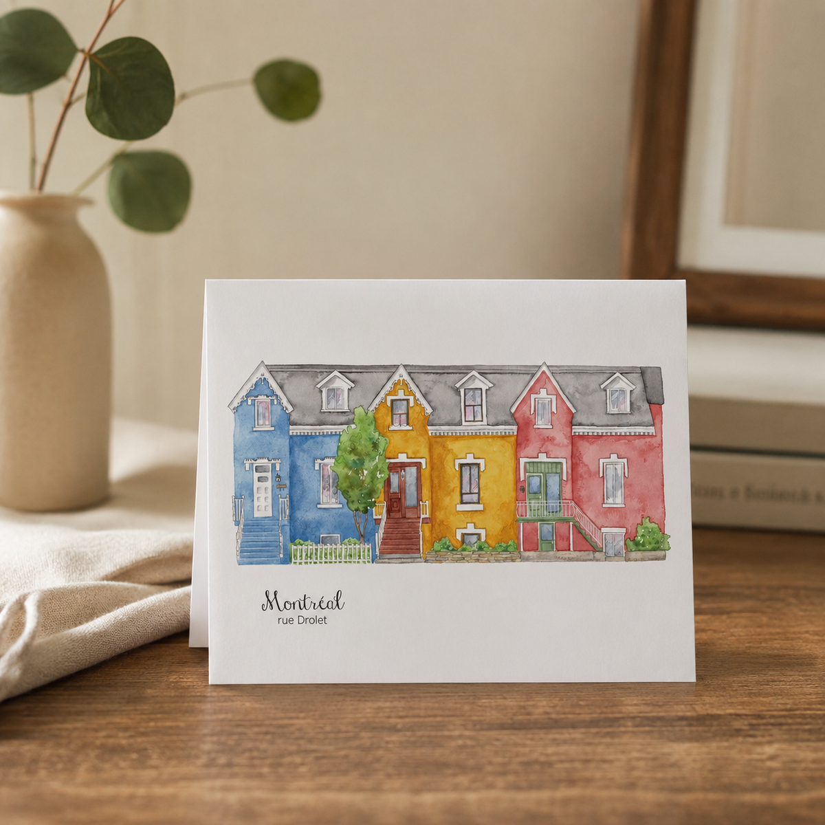 Montréal Drolet Street Greeting Card – Local Art Souvenir | Boutique LH Montréal