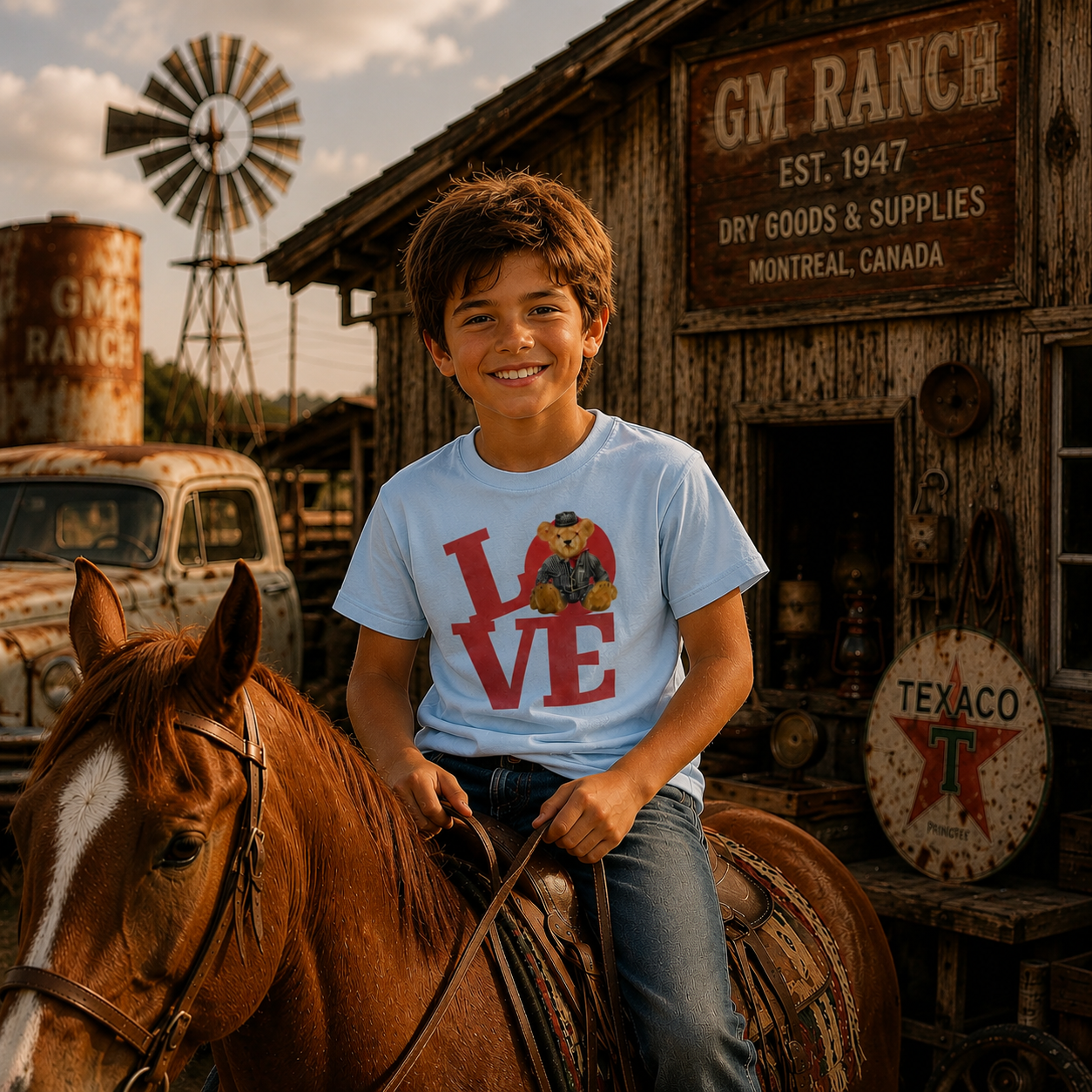 LOVE Teddy Cowboy Kids T-Shirt | Boutique LH Montréal