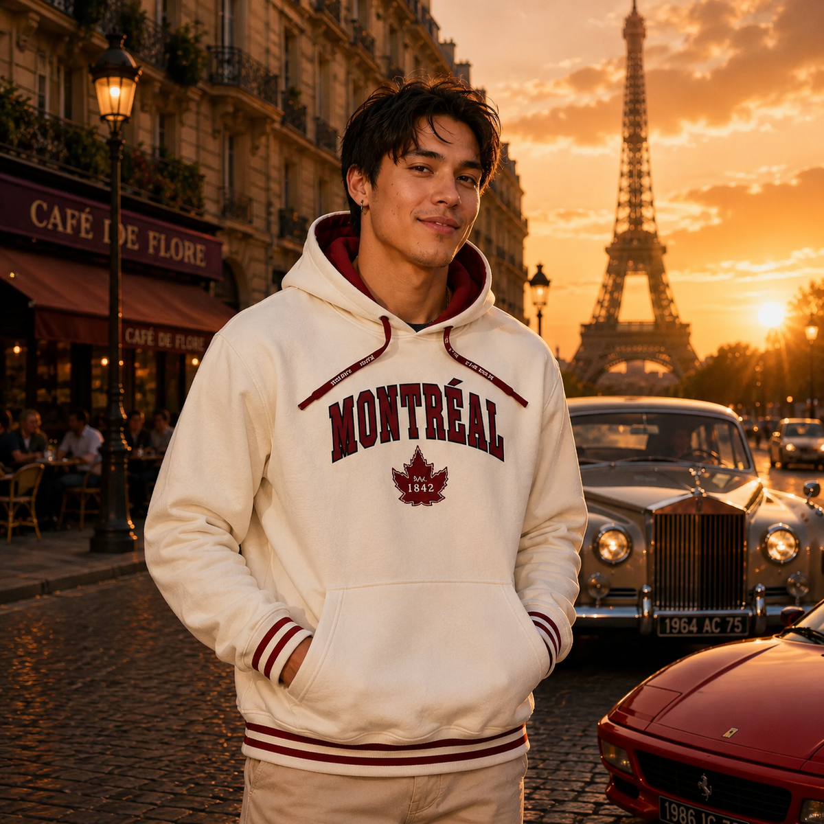 Montréal Heritage Pullover Hoodie – Deep Red | Boutique LH