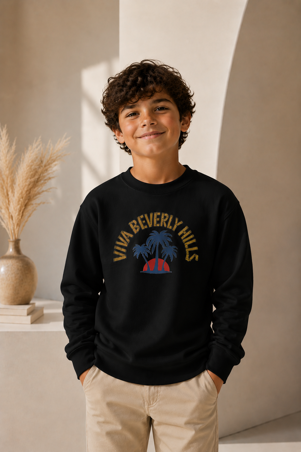 Viva Beverly Hills Palm Sunset Graphic Crewneck Sweatshirt  Category | Boy Kids Category | Boutique LH Montréal