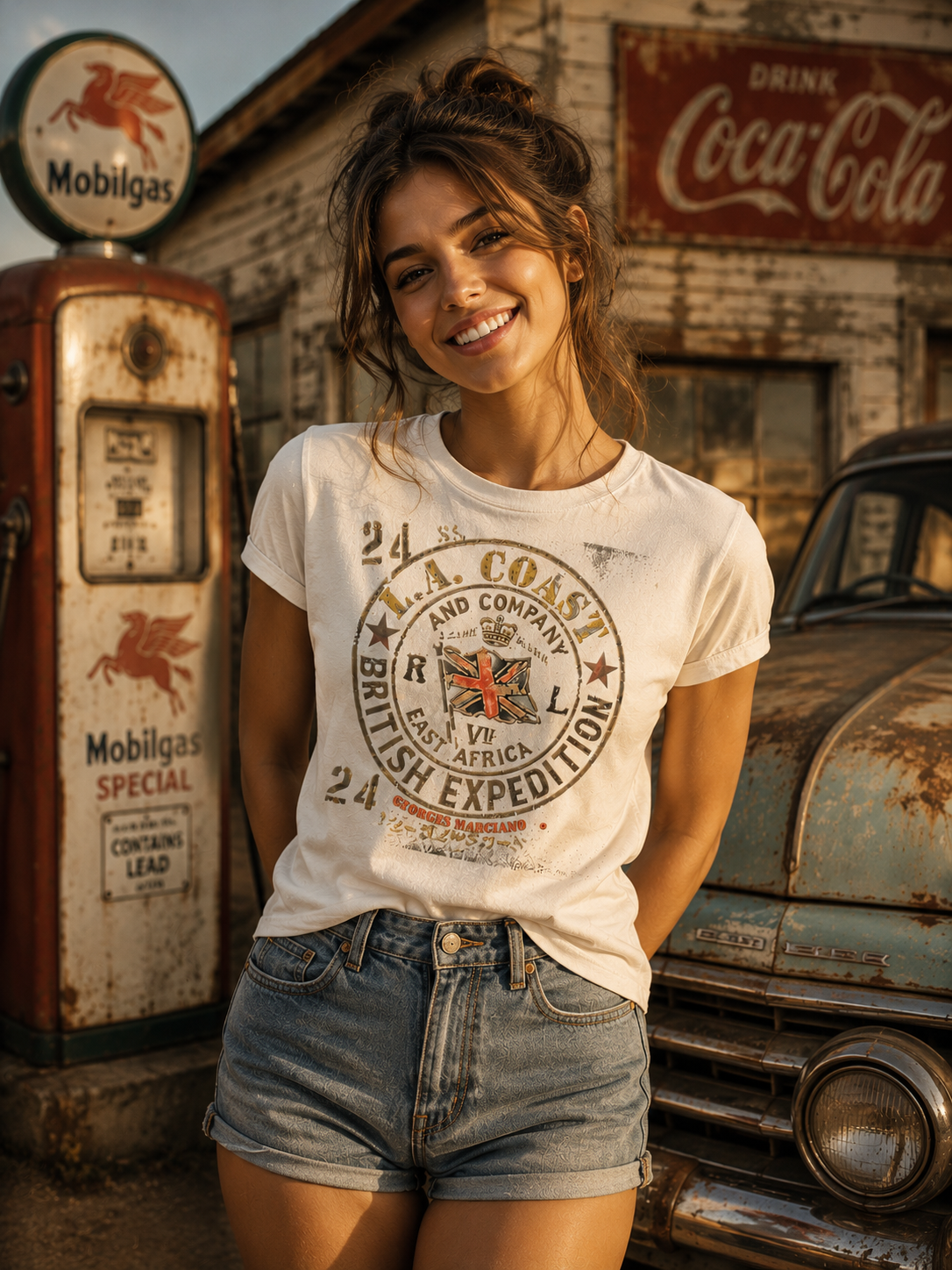 Georges Marciano Collection – British Expedition Graphic T-Shirt | Women Category | Boutique LH Montréal (Copy)