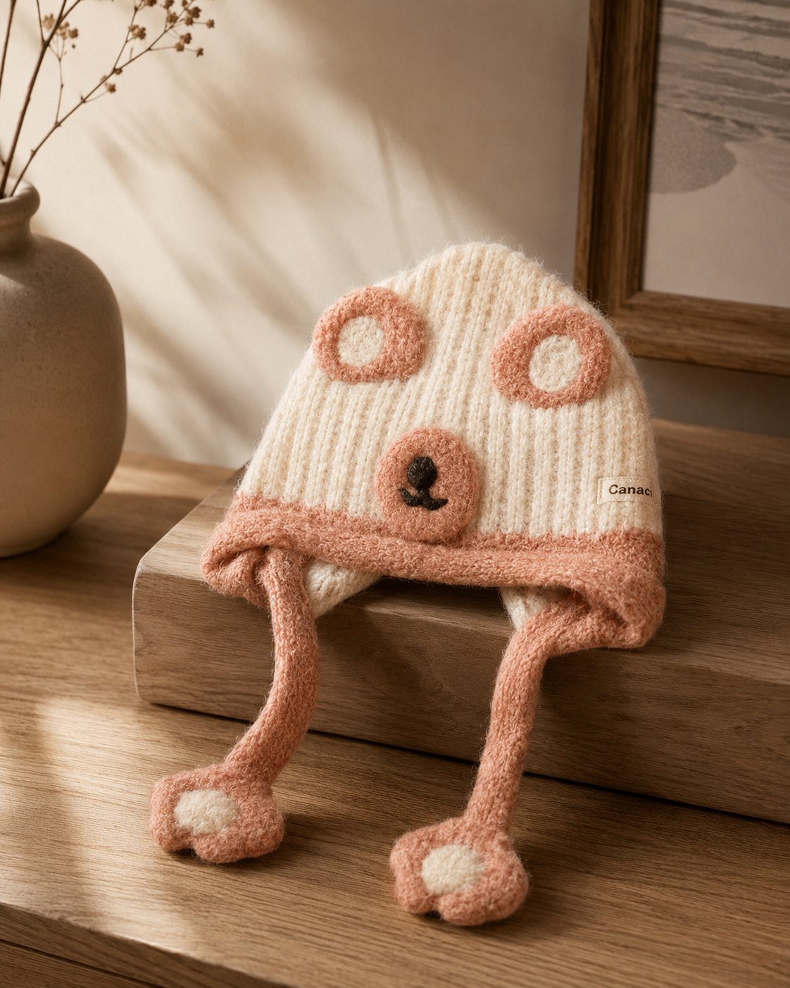 Bear Beanie for Kids – Knit Pompom Hat | Boutique LH Montréal